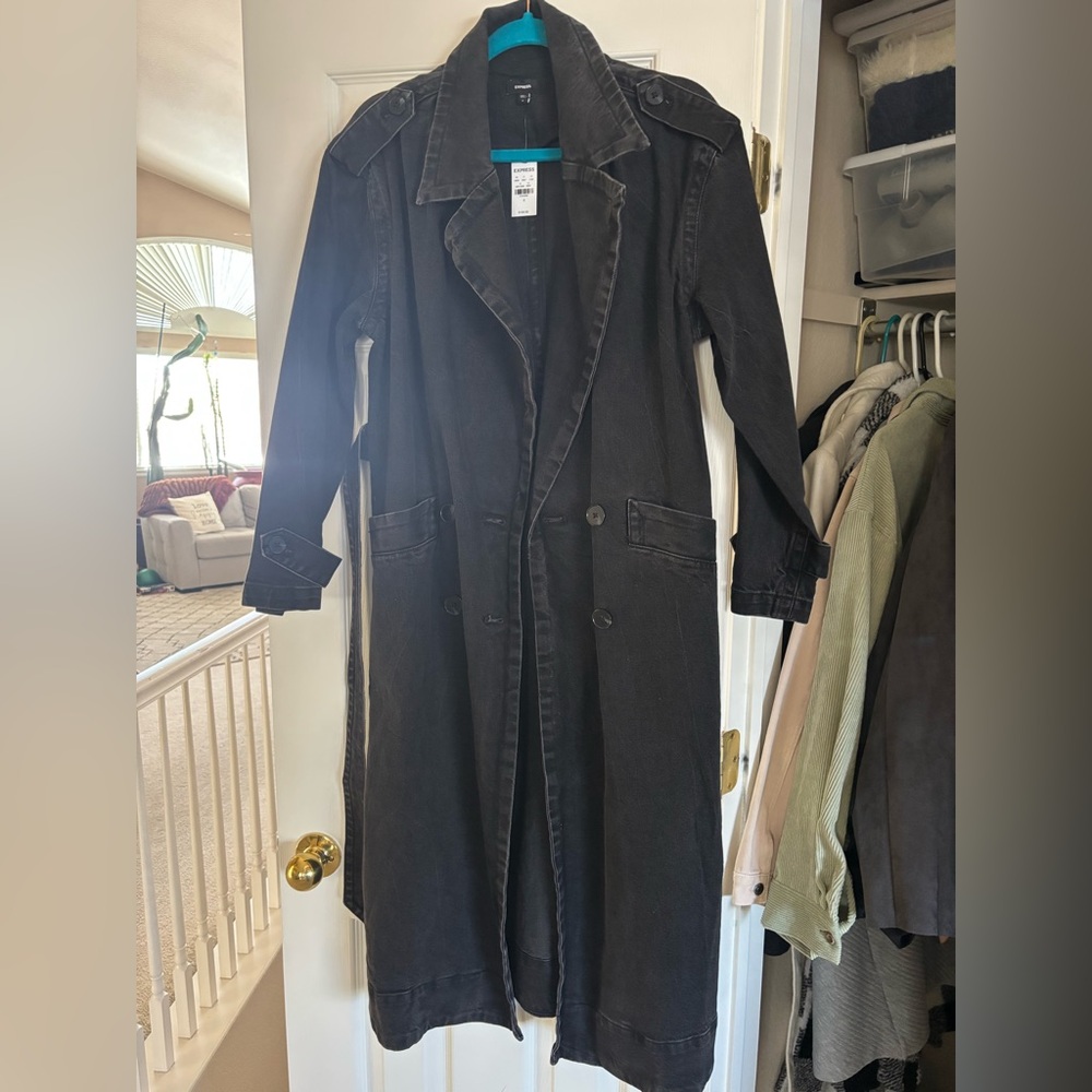 Express Charcoal Trench Coat